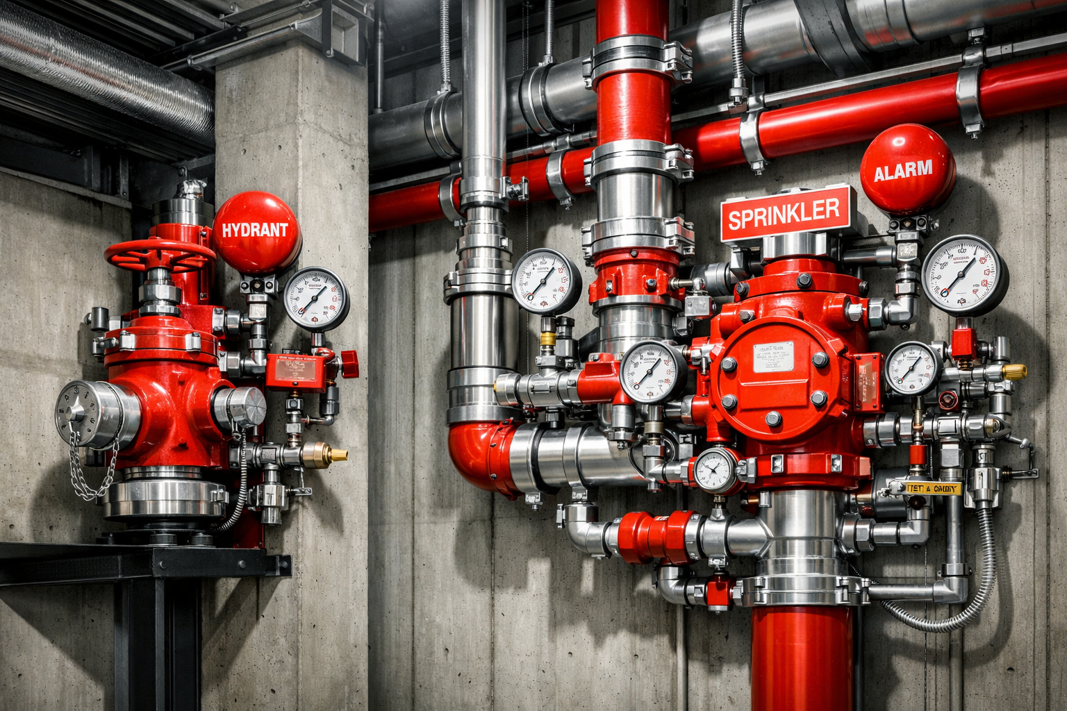 Instalação de sistema de hidrantes